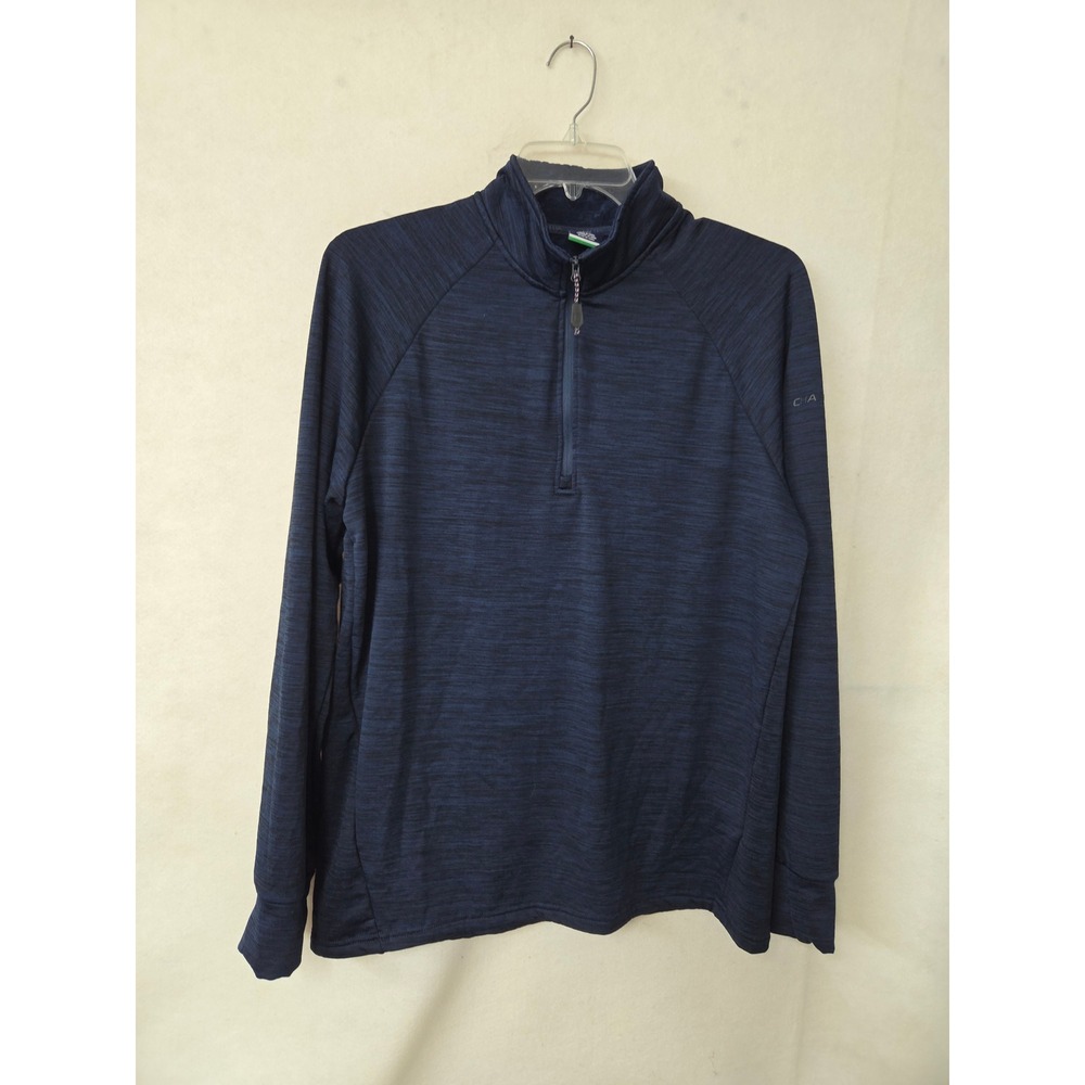 Chaps Golf Mens Navy Blue Space Dye Quarter Zip Pullover Sweater Large Active